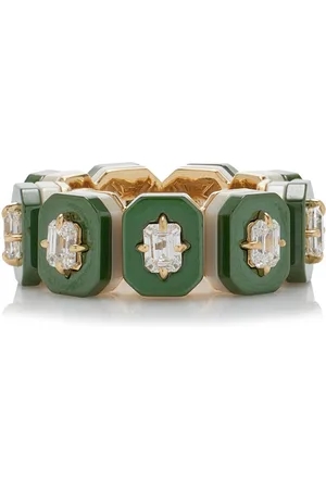Minty 18k Yellow Gold Deuce Court Diamond Eternity Band