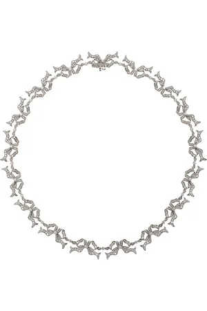 Akaila Reid Bow 18K Yellow Gold Diamond Eternity Necklace