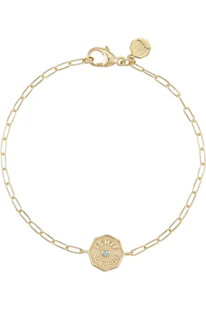 Marlo Laz Wee Porte Bonheur 14K Yellow Aquamarine Bracelet