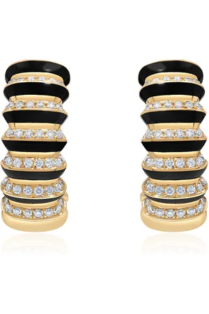 State Property Borsh 18K Yellow Gold Diamond Hoop Earrings