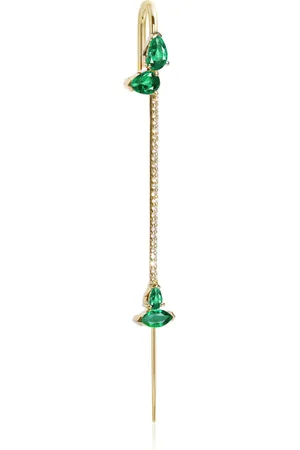 Kat Kim 18k Yellow Gold Emerald Allora Single Ear Pin