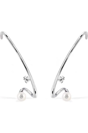 Kat Kim 18K Gold Crescendo Flare Diamond and Pear Single Earring