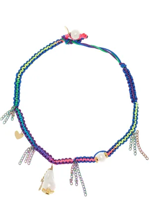 Joie DiGiovanni Tropical Rainbow Knotted Silk Pearl Necklace