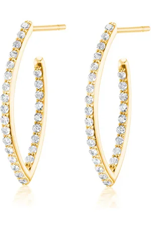 SHERYL LOWE 14K Yellow Diamond Hoop Earrings
