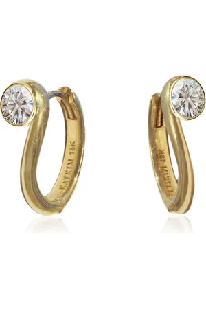 Kat Kim Trace 18K Yellow Diamond Hoop Earrings