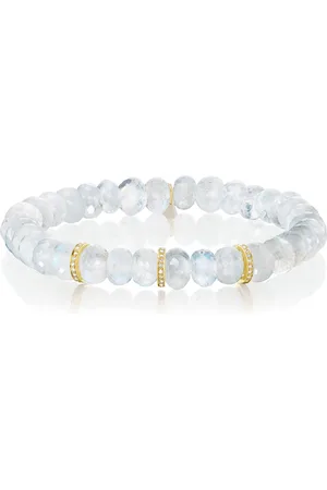 SHERYL LOWE 14K Yellow Gold Diamond And Moonstone Bracelet