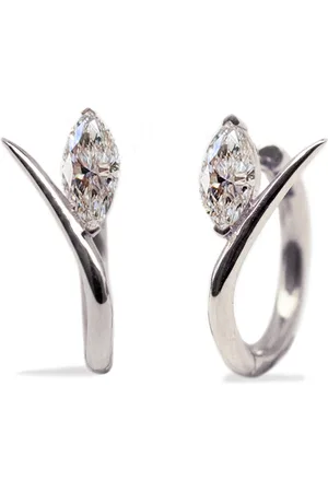 Kat Kim Marquise Crescendo 18K Yellow Gold Diamond Hoop Earrings