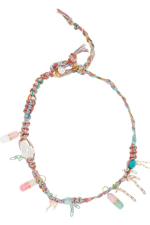 Joie DiGiovanni Pastel Pill Popper18K Rose Gold Knotted Silk -Stone Necklace