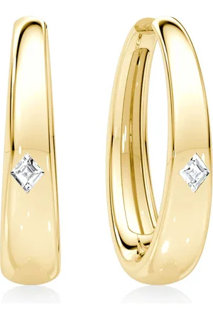 VRAI Petra & Meehan 14K Yellow Lab-Grown Diamond Hoop Earrings