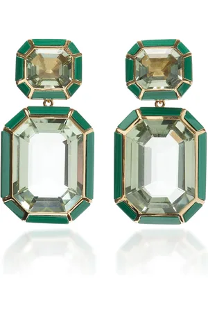Goshwara 18K Gold Amethyst And Malachite Earrings