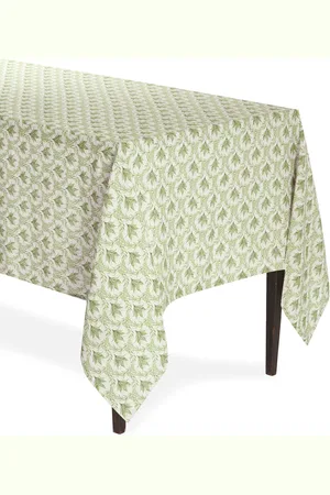 Moda Domus Lily of the Valley Printed Linen Tablecloth 70 x 108"