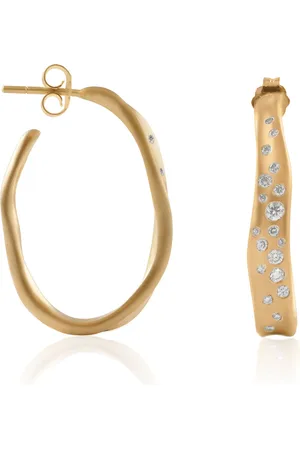Nada Babt Malak 18k Diamond Hoop Earrings