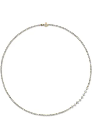 Melissa Kaye Stella 18K Yellow Diamond Tennis Necklace