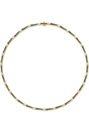 Melissa Kaye Honey Enameled 18K Yellow Gold Diamond Necklace