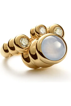 Sauer 18k Yellow Constantin Ring with Chalcedony and Diamond