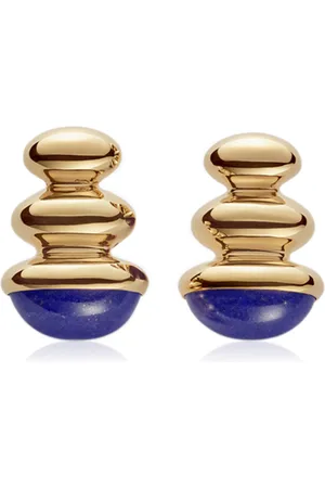 Sauer Constantin 18K Yellow Lapis Lazuli Earrings