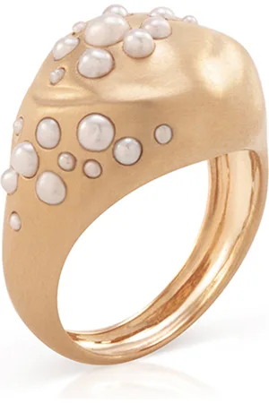 Nada 18K Yellow Diamond Pearl Ring