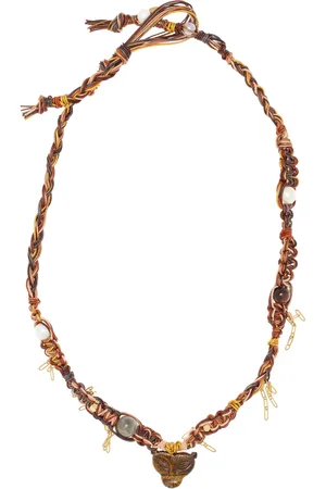 Joie DiGiovanni Gold Tiger Rockstar Leather Necklace
