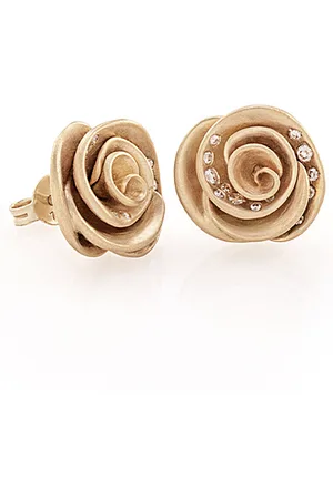 Nada Rose Mini 18K Yellow Diamond Earrings