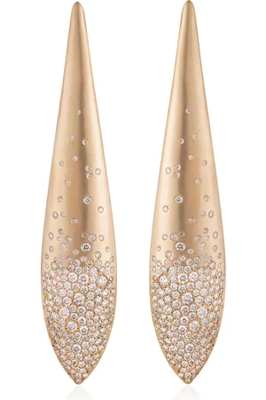 Nada Lotus Petal Power 18K Yellow Diamond Earrings