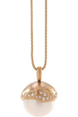 Nada Pop Shine Large 18K Yellow Diamond Pearl Necklace