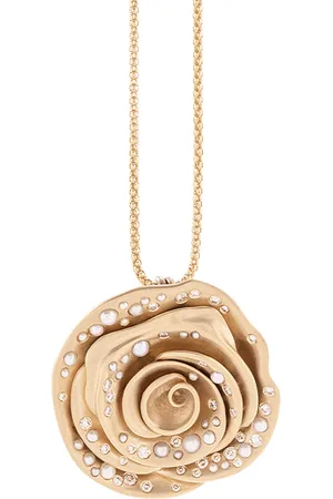 Nada Rose Medium 18K Yellow Diamond Pearl Necklace