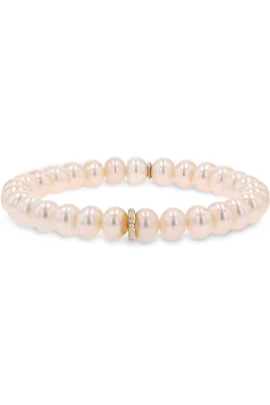 SHERYL LOWE 14K Yellow Gold Diamond And Pearl Bracelet