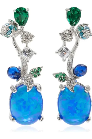 Anabela Chan Carnivora 18K White Gold Opal Earrings