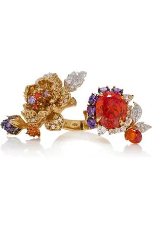 Anabela Chan Imperial Delphinium 18K Gold Vermeil Sapphire; Amethyst; And Diamond Ring