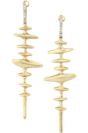 VRAM 18K Yellow Chrona Totem Diamond Earrings