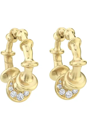 VRAM 18K Yellow Chrona Mini Diamond Hoops