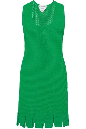 Bottega Veneta Carwash-Hem Cotton-Blend Mesh Mini Dress