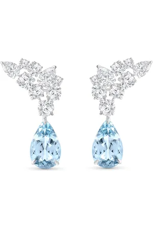 Harakh Raindrop Pacific Angels 18K White Aquamarine Earrings