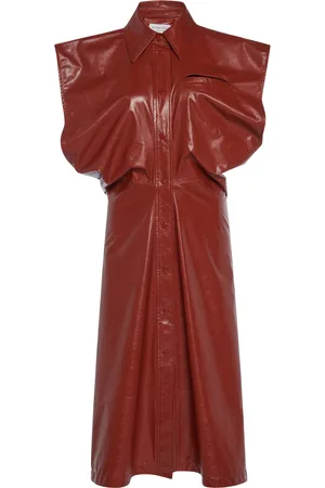 Bottega Veneta Leather Midi Dress