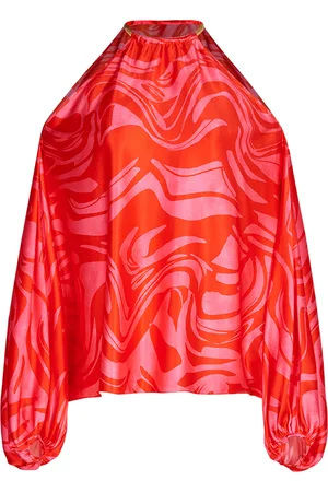 Silvia Tcherassi Janina Draped Cutout Silk Top