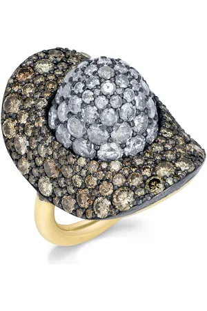VRAM 8K Yellow And Sterling Silver Diamond Ring