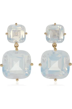 Goshwara 18K Yellow Gold Moon Quartz Earrings