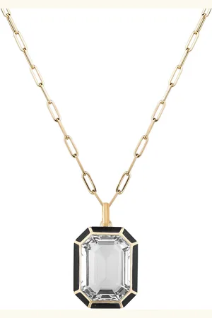 Goshwara 18K Yellow Gold Crystal and Onyx Pendant Necklace