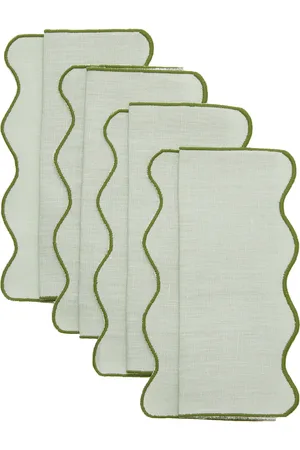Moda Domus Set-Of-Four Scalloped Linen Cocktail Napkins