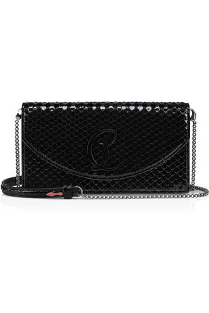 Christian Louboutin Loubila Woven Patent Leather Clutch
