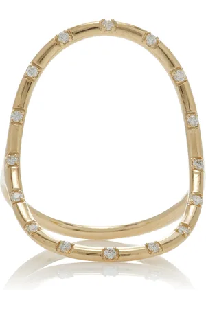 White/Space Spark Continuity 14K Yellow Diamond Ring