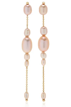 White/Space Palazzo 14K Yellow Gold Pearl Earrings