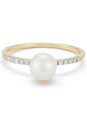 Mateo 14K Yellow Gold Diamond; Pearl Ring