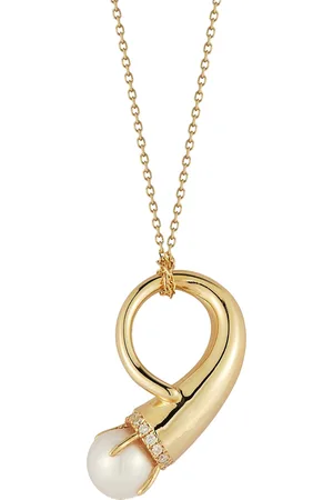 Mateo 14K Gold Pearl; Diamond Cornucopia Necklace