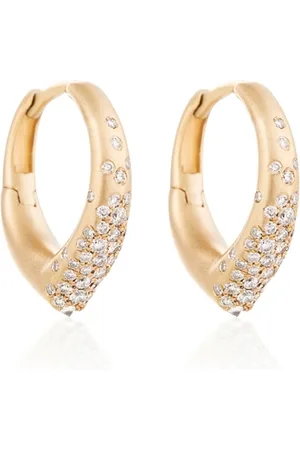 Nada The Arch Power Hoop 18K Yellow Diamond Earrings