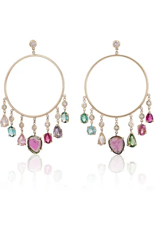 JACQUIE AICHE 14K Yellow Gold Diamond Hoop Earrings