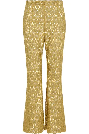 GABRIELA HEARST Phoenix Lace Silk-Cotton Flared Pants