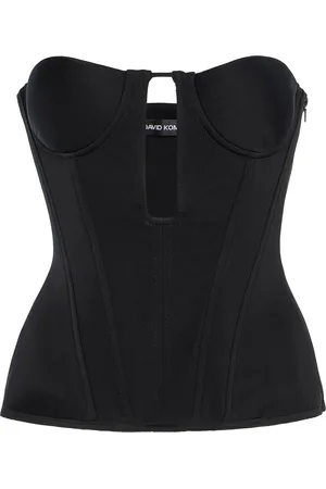 DAVID KOMA Cutout Satin Corset Top