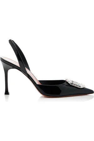 Amina Muaddi Camelia Patent Leather Slingback Pumps