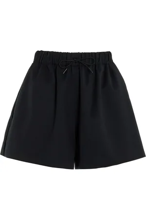 Simone Rocha Faux Leather-Trimmed Wool-Blend Flared Shorts